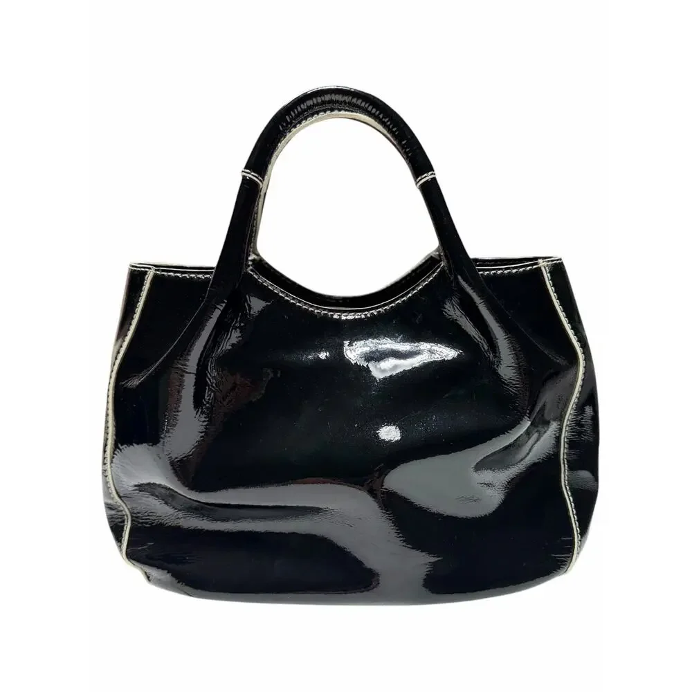 Kate Spade Black Patent Leather Pretty Penny Treesh Shoulder Handbag Large Purse